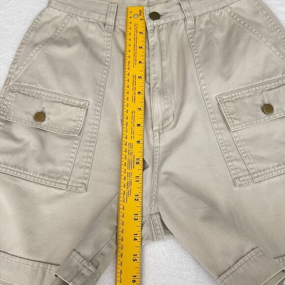 90s Vintage Basic Editions Womens Khaki Tan Cargo Shorts Size 8 - Picture 8 of 11